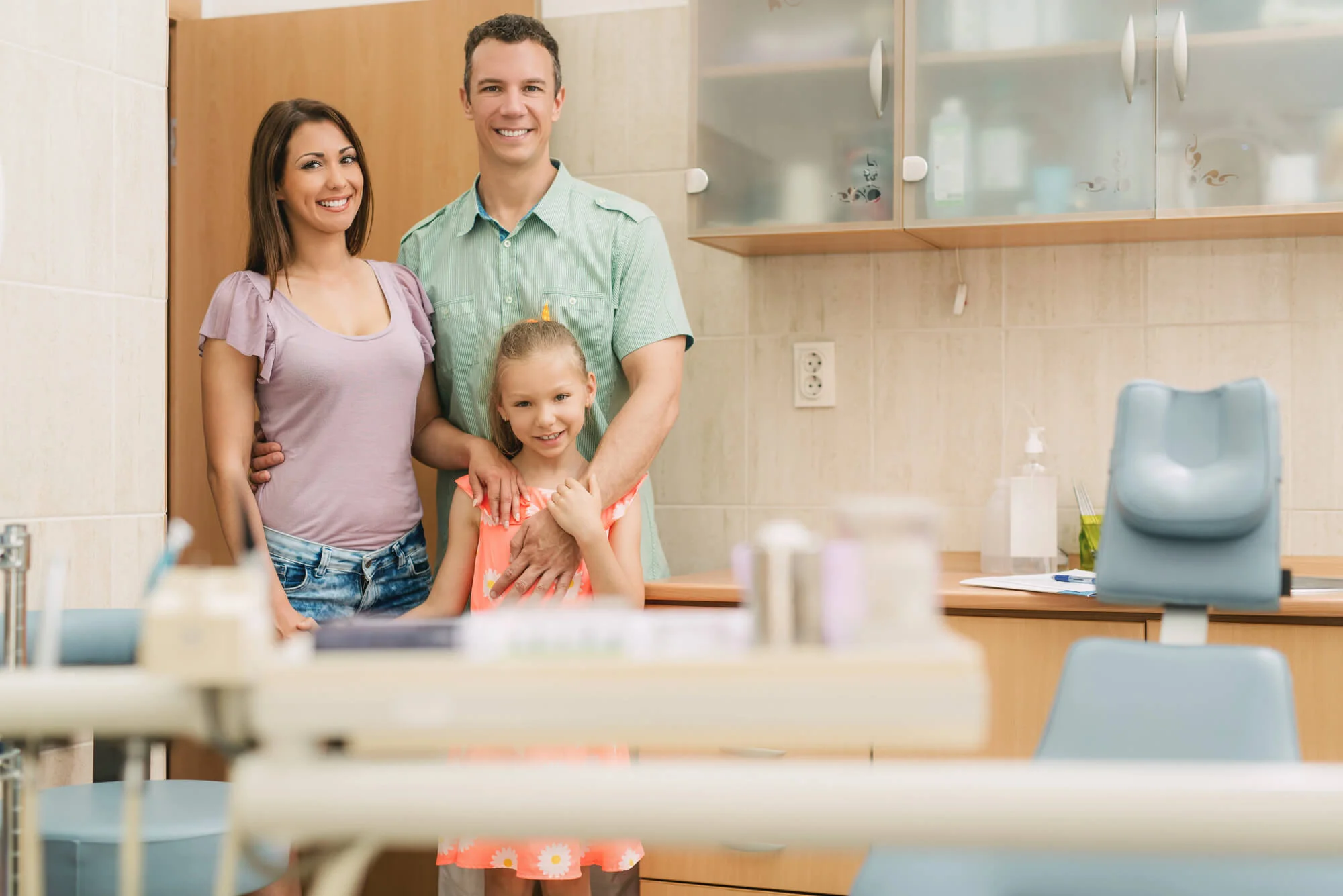 Family visiting the dental office – family dentist in North Charleston